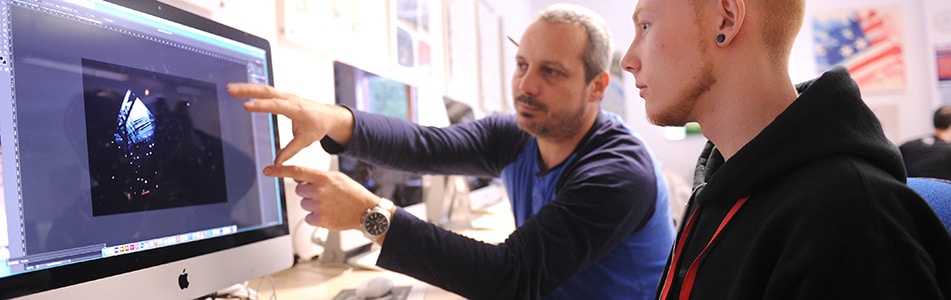 teacher explaining graphic design